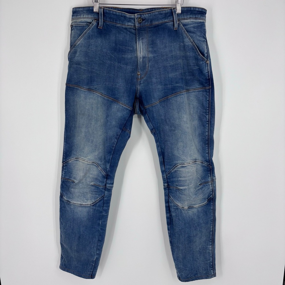 G-Star Raw 5620 3D Skinny Jeans Men 38x31 (Tag 40x34) Blue Elwood Biker Moto